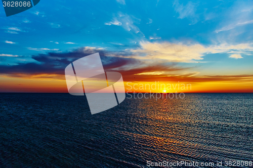 Image of Sunset over the ocean