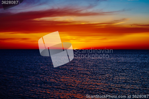 Image of Sunset over the ocean