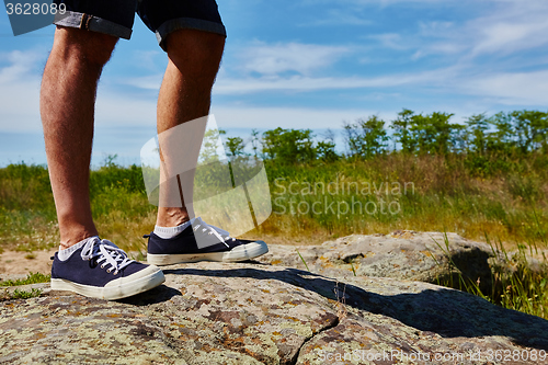 Image of Close up fashion image of man legs.