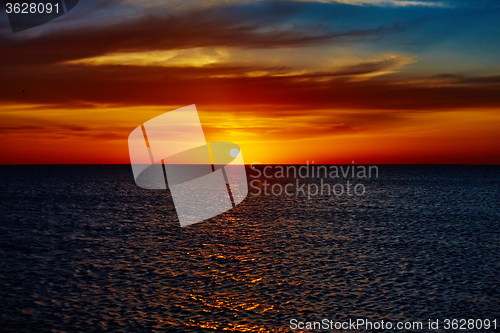 Image of Sunset over the ocean