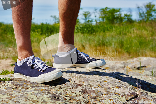 Image of Close up fashion image of man legs.