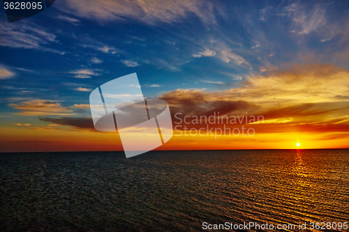 Image of Sunset over the ocean