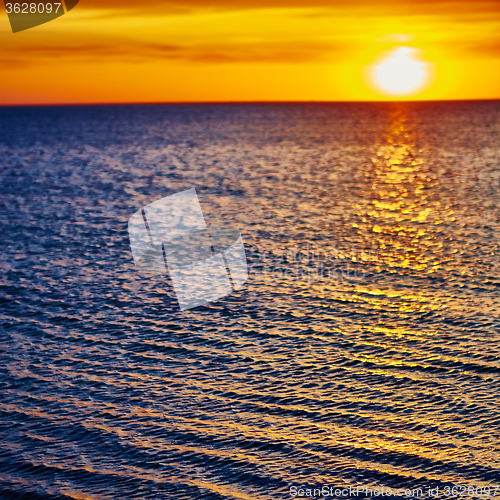 Image of Sunset over the ocean