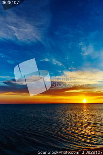 Image of Sunset over the ocean