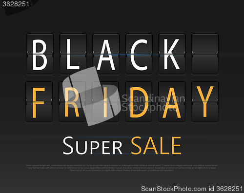 Image of Black friday sale, analog flip clock design.