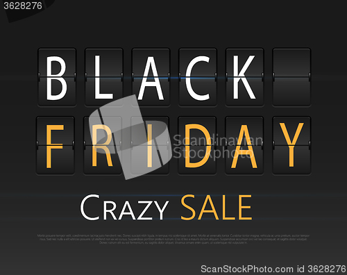 Image of Black friday sale, analog flip clock design.