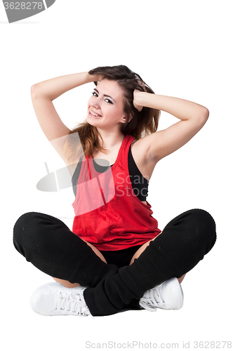 Image of Young happy woman ready for fitness