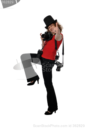 Image of Smiley girl photographer