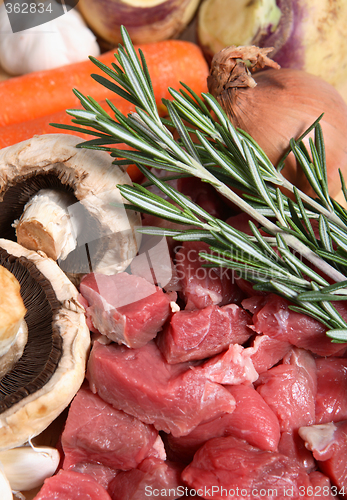 Image of beef vegetable stew ingredients