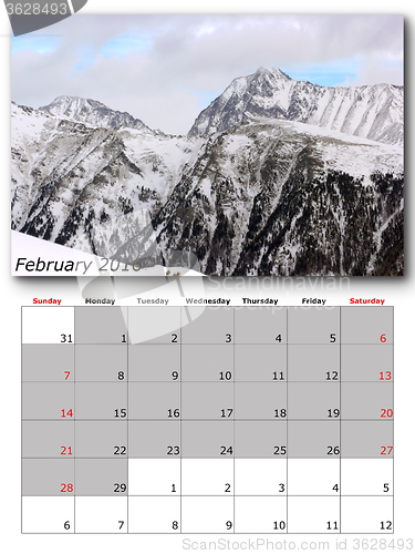 Image of february nature calendar page layout