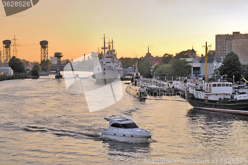 Image of Museum of World Ocean in dusk. Kaliningrad. Russia