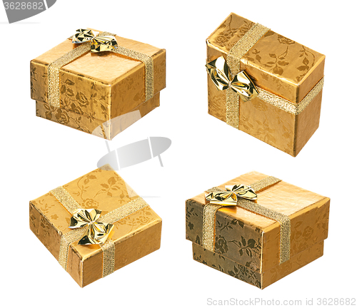 Image of Set of golden gift box