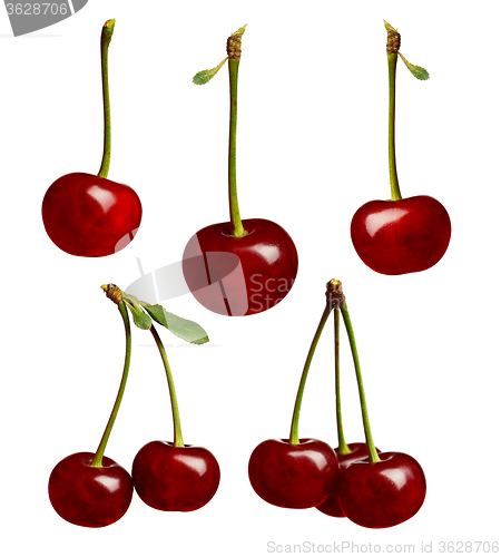 Image of Set of sweet ripe cherry 