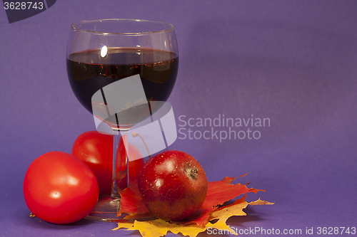 Image of wine and vegetables