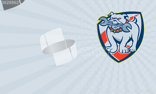 Image of Business card Bulldog Spanner Mascot Shield