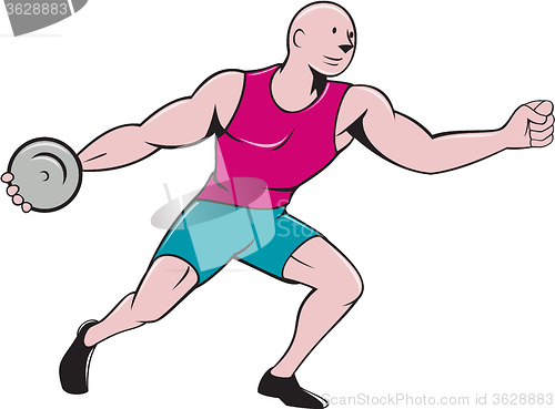 Image of Discus Thrower Side Isolated Cartoon