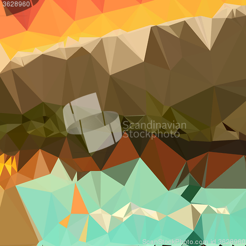 Image of Dark Spring Green Abstract Low Polygon Background
