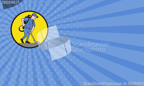 Image of Business card Commercial Cleaner Janitor Vacuum Circle Cartoon