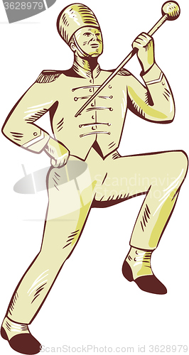 Image of Drum Major Marching Band Leader Etching