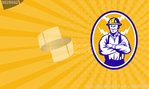 Image of Business card Electrician Construction Worker Lightning Bolt