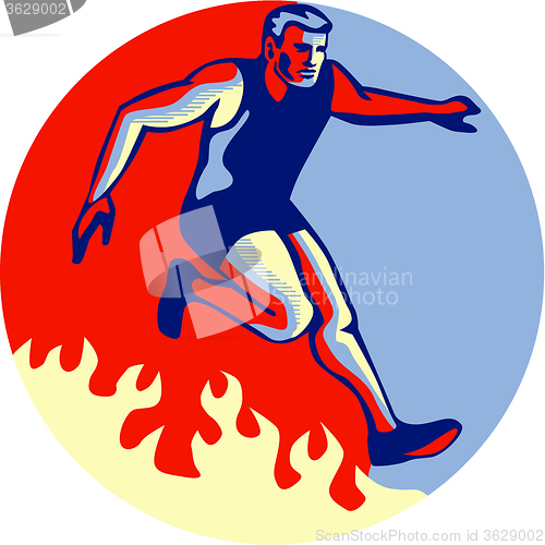 Image of Obstacle Racing Jumping Fire Retro