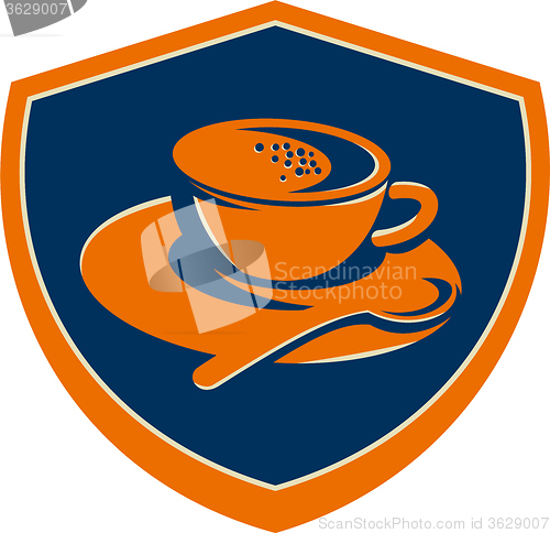 Image of Coffee Cup Teaspoon Crest Retro