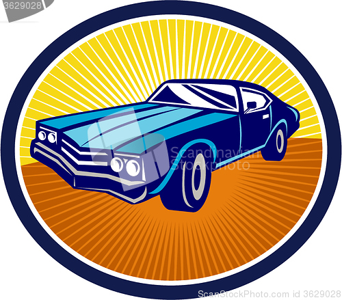 Image of American Vintage Muscle Car Rear Retro