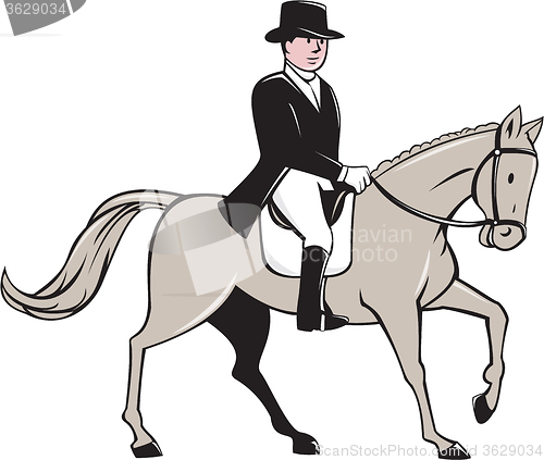 Image of Equestrian Rider Dressage Cartoon