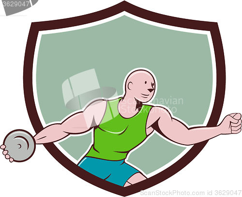 Image of Discus Thrower Crest Cartoon