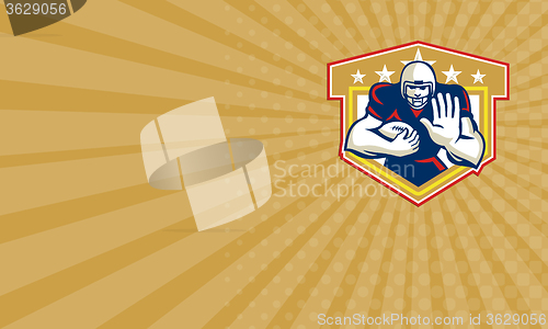 Image of Business card American Football Running Back Fending Shield