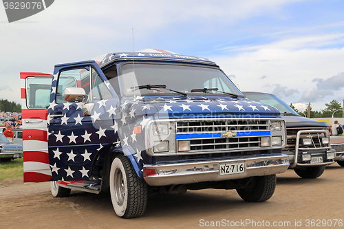 Image of Chevrolet Van with American Flag Design