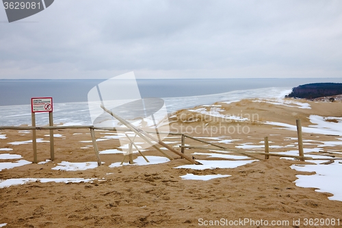 Image of Sand Dunes With Snow