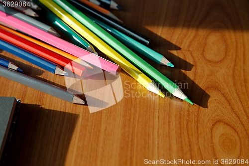 Image of Color pencils on the desk