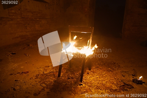 Image of Chair on fire