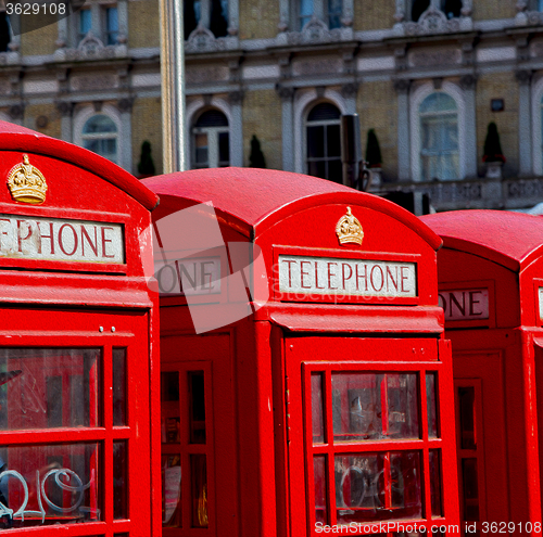 Image of telephone in england london obsolete box classic british icon