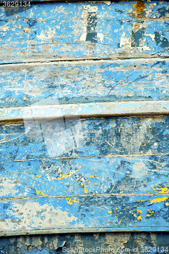 Image of dirty  paint in the blue  and rusty nail