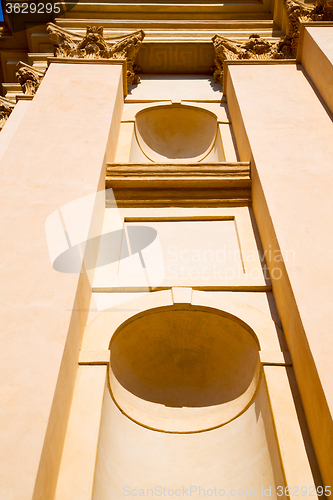 Image of abstract old column in the  of europe marble brick