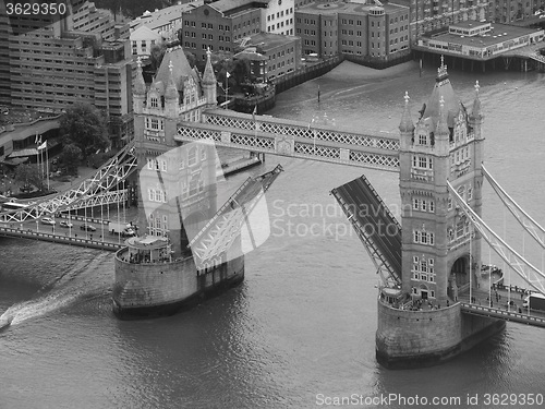Image of Black and white Aerial view of London