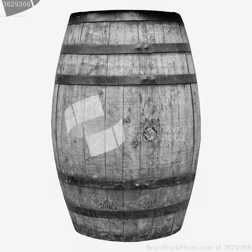 Image of Black and white Wine or beer barrel cask