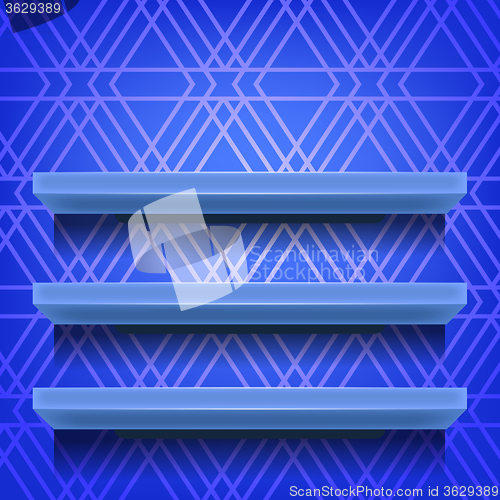 Image of Blue Empty Shelves