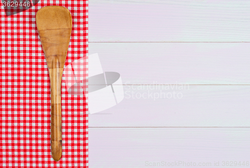 Image of Kitchenware on red towel