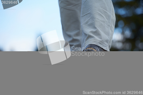 Image of hiking man with trekking boots