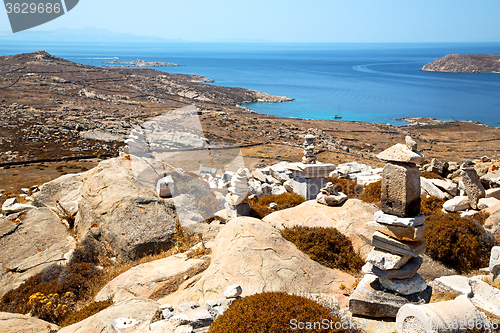 Image of temple  in delos greece  and old ruin  