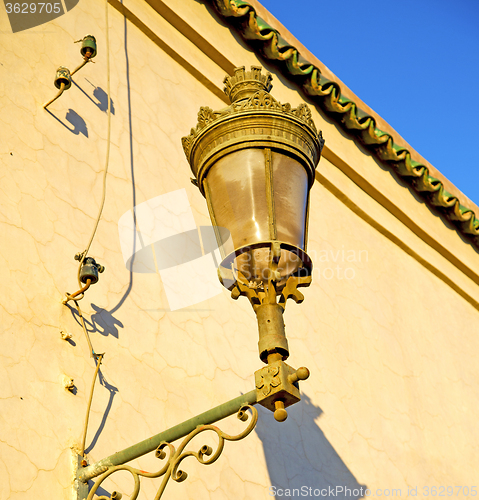 Image of  street lamp in morocco africa old lantern   the outdoors and de