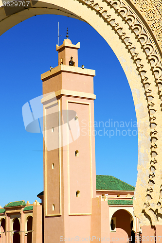 Image of in maroc africa minaret and the blue  
