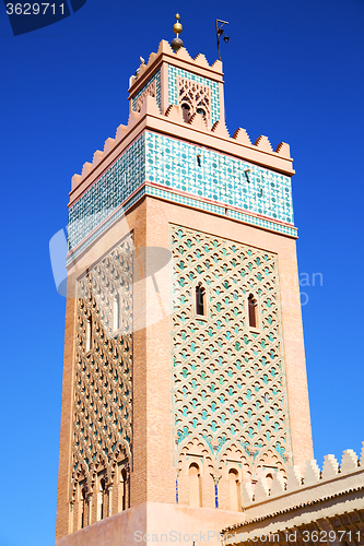 Image of in maroc africa minaret and the   sky