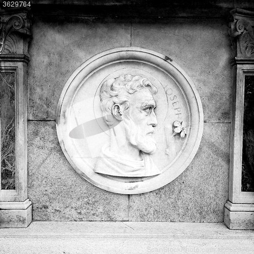 Image of marble in old historical construction italy europe milan and sta