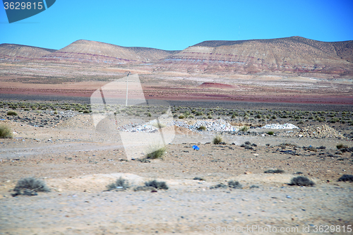 Image of valley hill   in   africa morocco the   mountain ground 