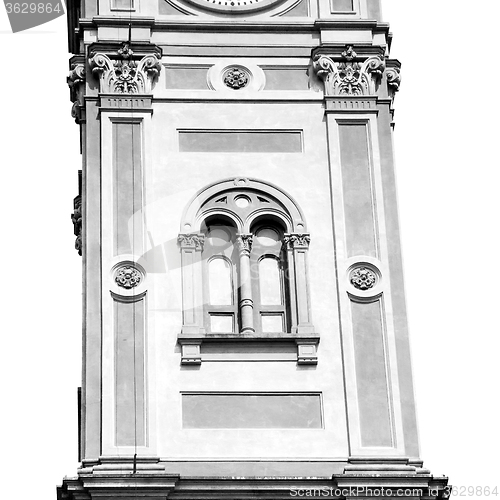 Image of  building  clock tower in italy europe old  stone and bell