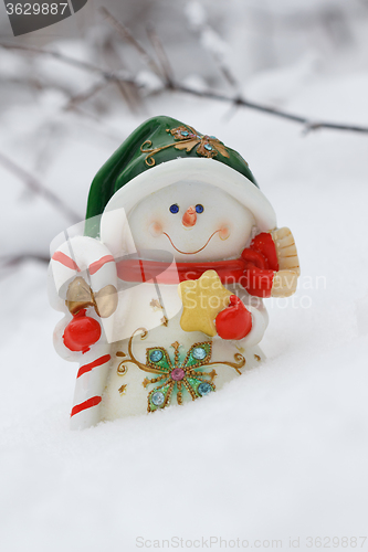 Image of Christmas card with snowman